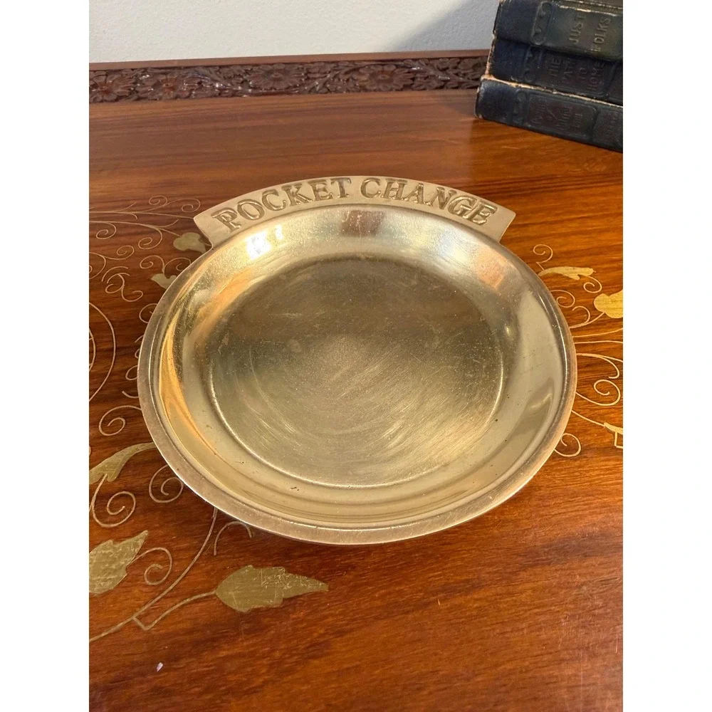 Vintage Brass Pocket Change Tray